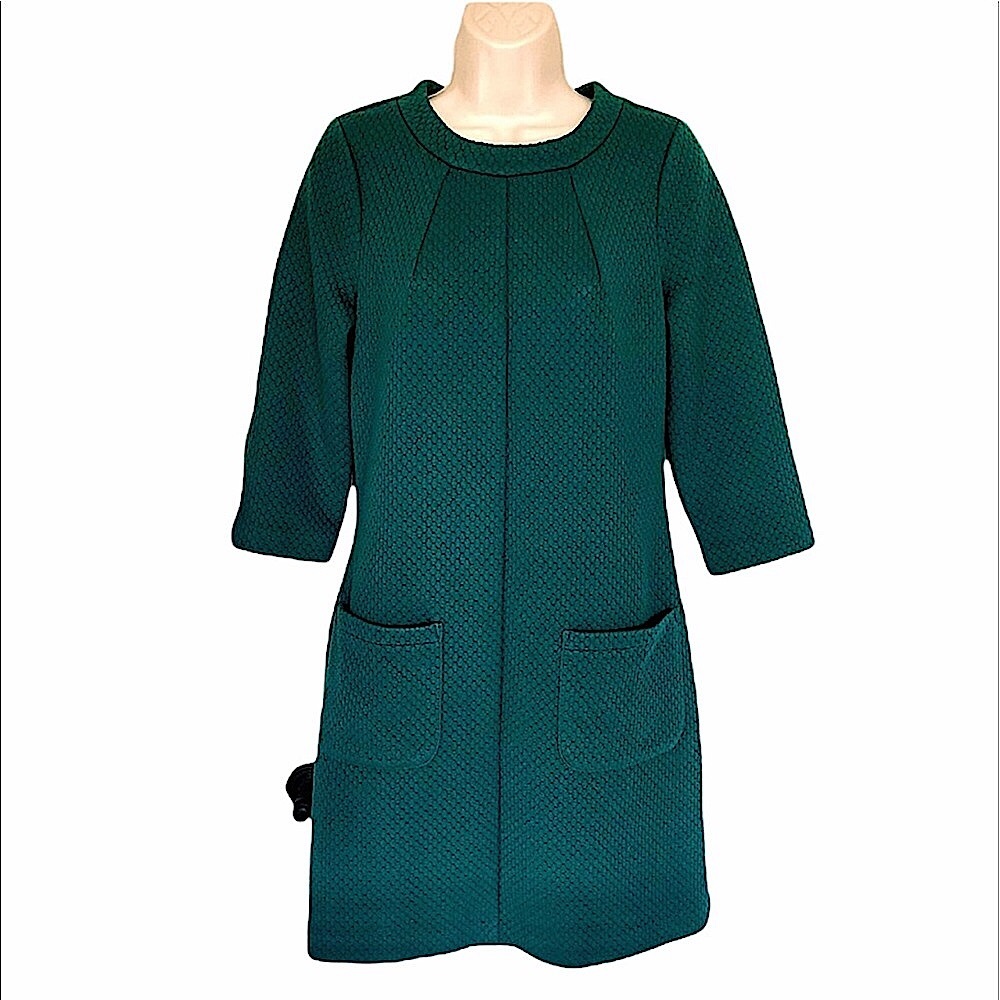 Boden green 3/4 sleeve shift dress size 8